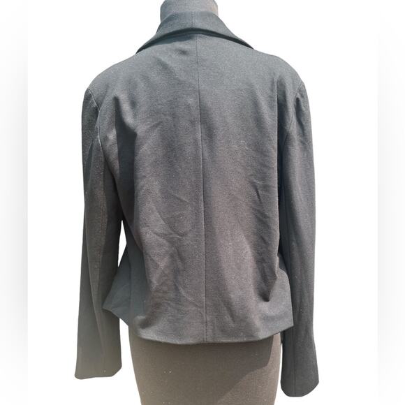 Chico's Black Promo Ponte Knit Drape Front Capsule Comfy Office Jacket M NWT - Picture 3 of 6